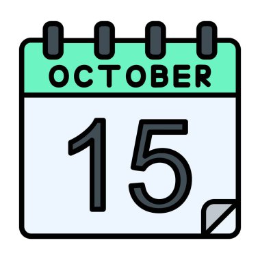 15 Ekim Vektör Simgesi Tasarımı