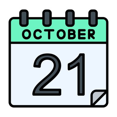 21 Ekim Vektör Simgesi Tasarımı
