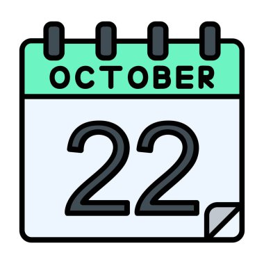 22 Ekim Vektör Simgesi Tasarımı