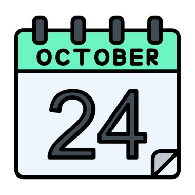 24 Ekim Vektör Simgesi Tasarımı