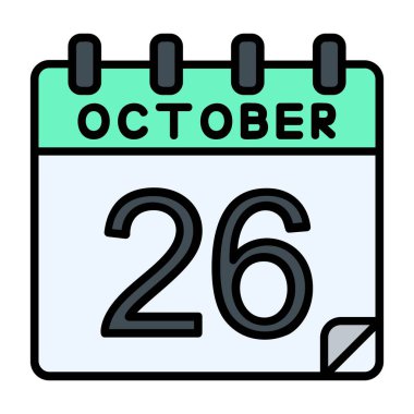 26 Ekim Vektör Simgesi Tasarımı