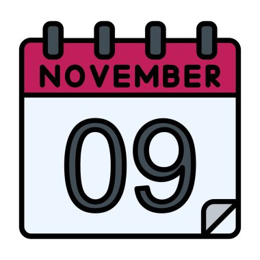 9 Kasım Vektör Simgesi Tasarımı