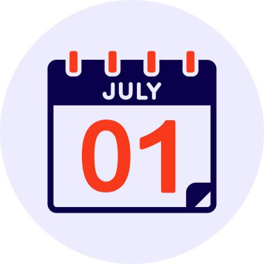 1 Temmuz Vektör Simgesi Tasarımı