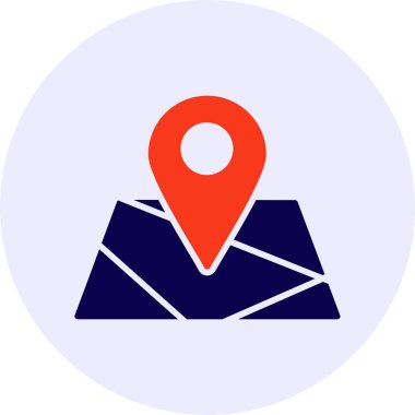 Harita Vektör Simgesi Tasarımı