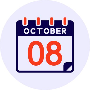 8 Ekim Vektör Simgesi Tasarımı