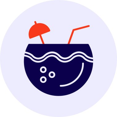 Coconut Drink Vector Icon Design