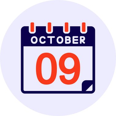 9 Ekim Vektör Simgesi Tasarımı