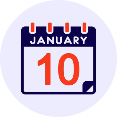 10 Ocak Vektör Simgesi Tasarımı