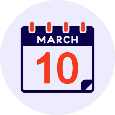 10 Mart Vektör Simgesi Tasarımı