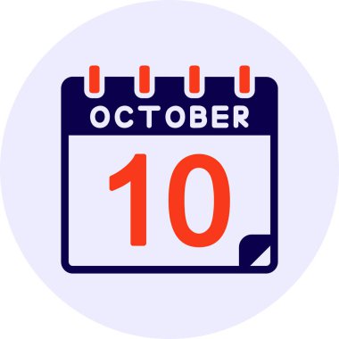 10 Ekim Vektör Simgesi Tasarımı