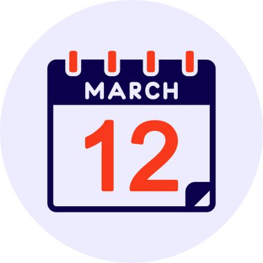 12 Mart Vektör Simgesi Tasarımı