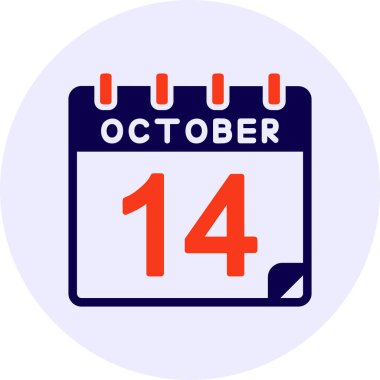 14 Ekim Vektör Simgesi Tasarımı