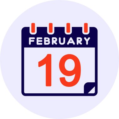 19 Şubat Vektör Simgesi Tasarımı