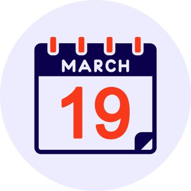 19 Mart Vektör Simgesi Tasarımı