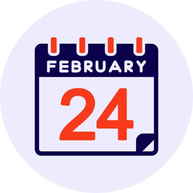 24 Şubat Vektör Simgesi Tasarımı