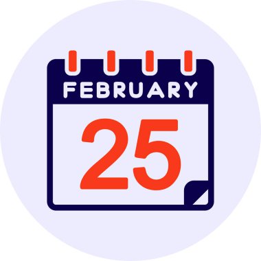 25 Şubat Vektör Simgesi Tasarımı