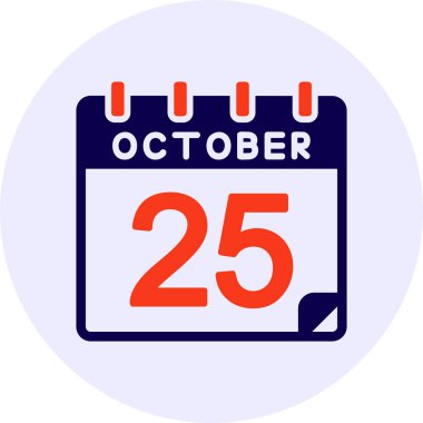 25 Ekim Vektör Simgesi Tasarımı