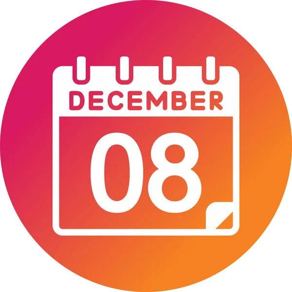 Calendario Con Fecha Del Diciembre — Archivo Imágenes Vectoriales