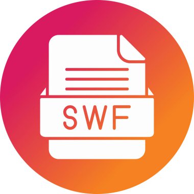 Dosya biçimi SWF simgesinin vektör illüstrasyonu 