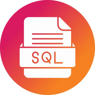 Dosya biçimi SQL simgesinin vektör çizimi 