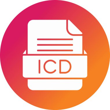 Dosya biçiminin vektör illüstrasyonu ICD simgesi 