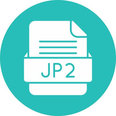 Jp2 dosya web simgesi, vektör illüstrasyonu       