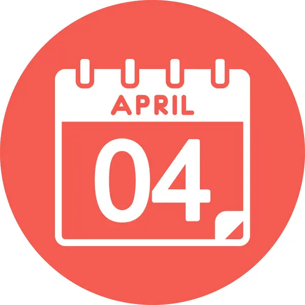 Calendario Con Fecha Abril — Vector de stock