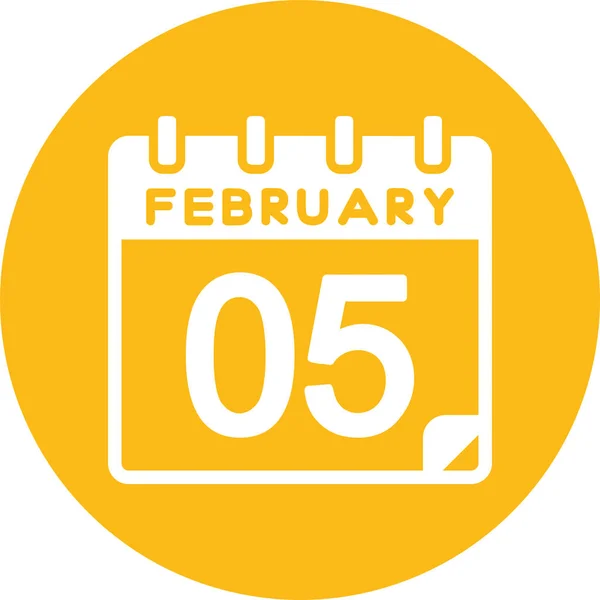 Calendrier Avec Date Février — Image vectorielle