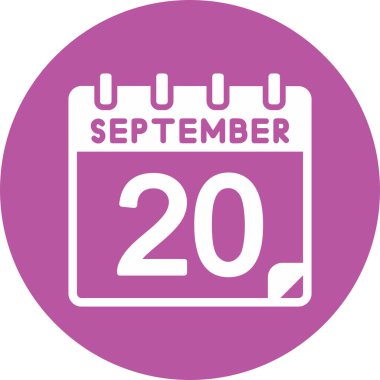  Takvim simgesinin 20 Eylül vektör illüstrasyonu