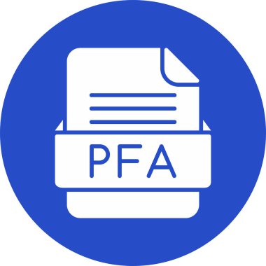 dosya biçimi PFA simgesi, vektör illüstrasyonu 