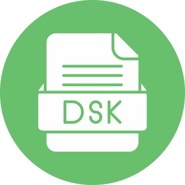 dosya biçimi DSK simgesi, vektör illüstrasyonu