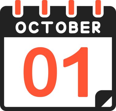 1 Ekim simgesi, basit illüstrasyon tasarımı