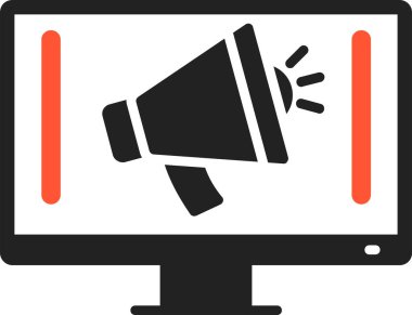 Dijital Pazarlama simgesi, basit illüstrasyon tasarımı