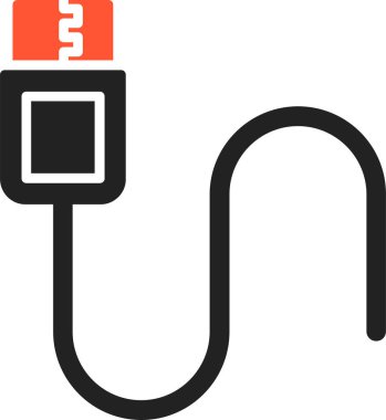 USB bağlantı simgesi, vektör çizim