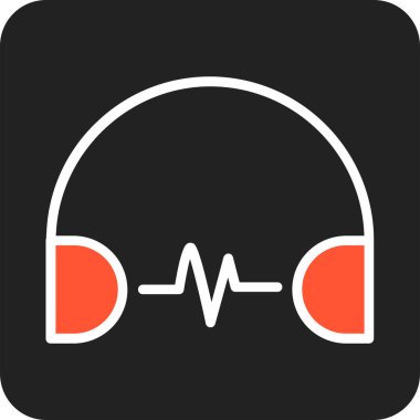 Kulaklık simgesi, vektör illüstrasyonu