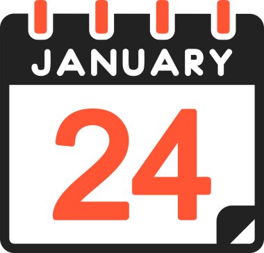 24 Ocak simgesi, vektör illüstrasyonu