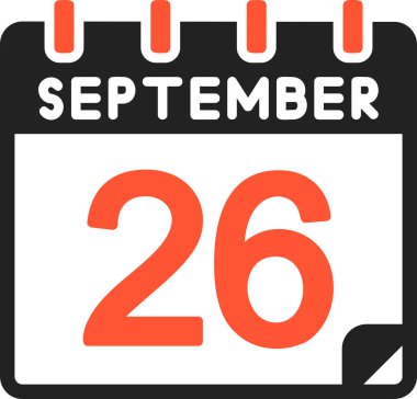 26 Eylül simgesi, vektör illüstrasyonu 