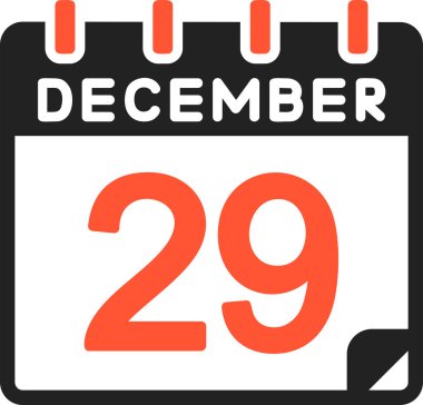 29 Aralık simgesi, vektör illüstrasyonu 