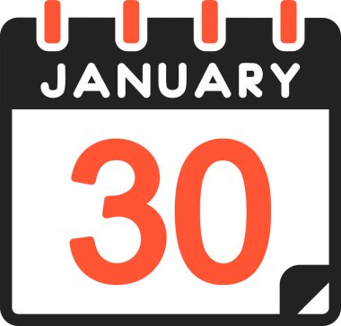 30 Ocak simgesi, vektör illüstrasyonu 