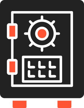 Güvenli kutu simgesi, vektör illüstrasyonu 