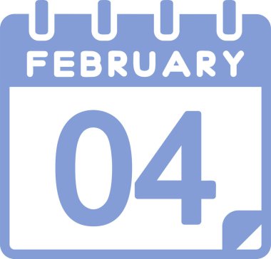 Vektör çizimi. Takvim tarihi: Şubat 04