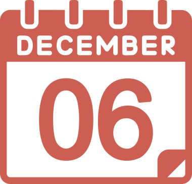 Vektör çizimi. Aralık 06 tarihli takvim