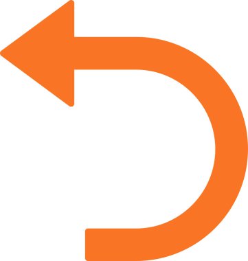 Sol vektör simge açmak. Tarzıdır kontur simgesini sembolü, portakal rengi, beyaz arka plan.