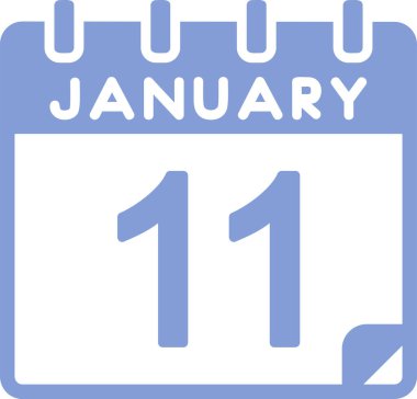 Vektör çizimi. 11 Ocak tarihli takvim