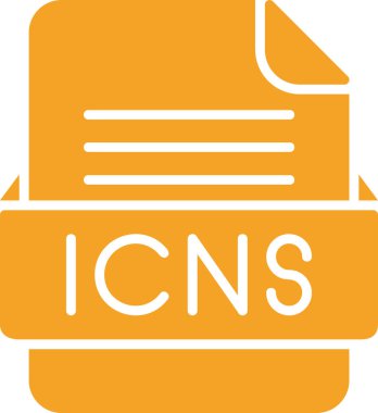 ICNS dosya web simgesi, vektör illüstrasyonu       