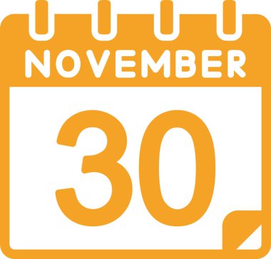 Vektör çizimi. 30 Kasım tarihli takvim