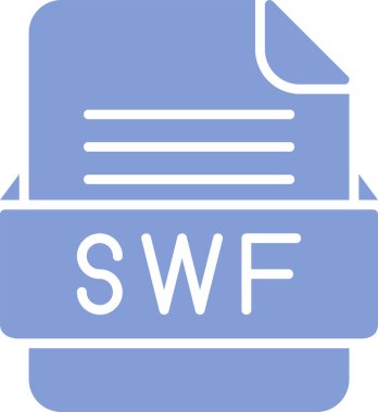 SWF dosya web simgesi, vektör illüstrasyonu       