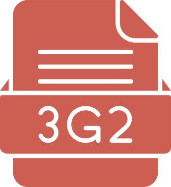 3G2 dosya web simgesi, vektör illüstrasyonu       