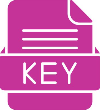 KEY dosya web simgesi, vektör illüstrasyonu       