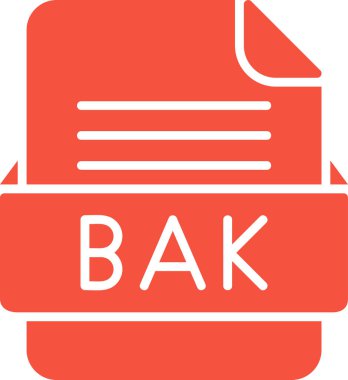 BAK dosya web simgesi, vektör illüstrasyonu       